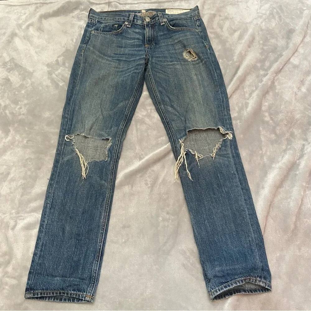 rag & bone/JEAN Boyfriend Buckley Ripped-Knee Jeans 28848 - Picture 2 of 13